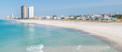 Beach nearby, sun-loungers