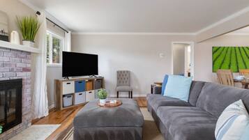 Televisión y chimenea