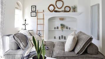 TV connectée, cheminée, jeux vidéo, lecteur de DVD