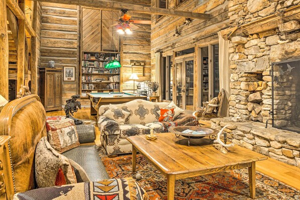 TV, fireplace, DVD player, foosball