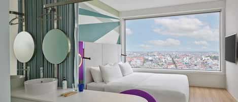 In-room safe, desk, laptop workspace, blackout drapes