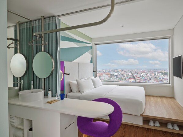 In-room safe, desk, laptop workspace, blackout drapes
