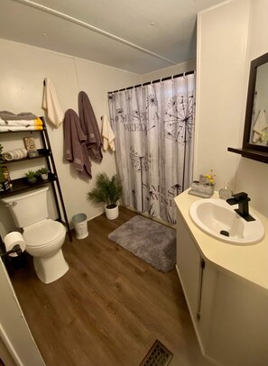 淋浴/盆浴组合、吹风机、毛巾