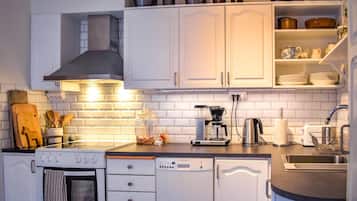 Fridge, oven, stovetop, dishwasher