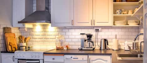 Fridge, oven, stovetop, dishwasher