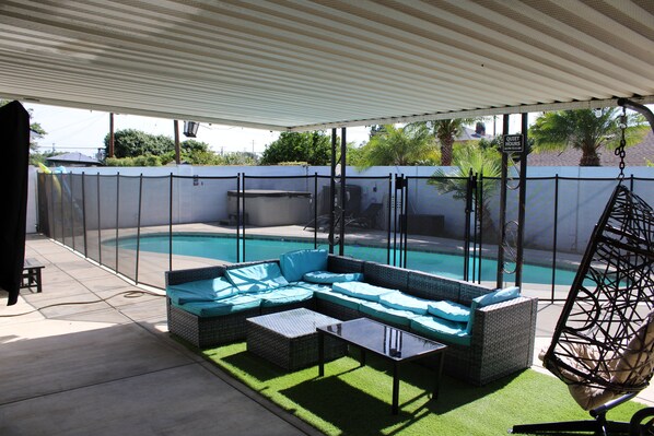 Outdoor pool, a heated pool