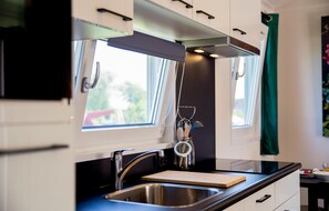 Fridge, microwave, stovetop, dishwasher