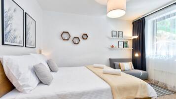 2 makuuhuonetta, vauvan matkasänky, ilmainen Wi-Fi, vuodevaatteet