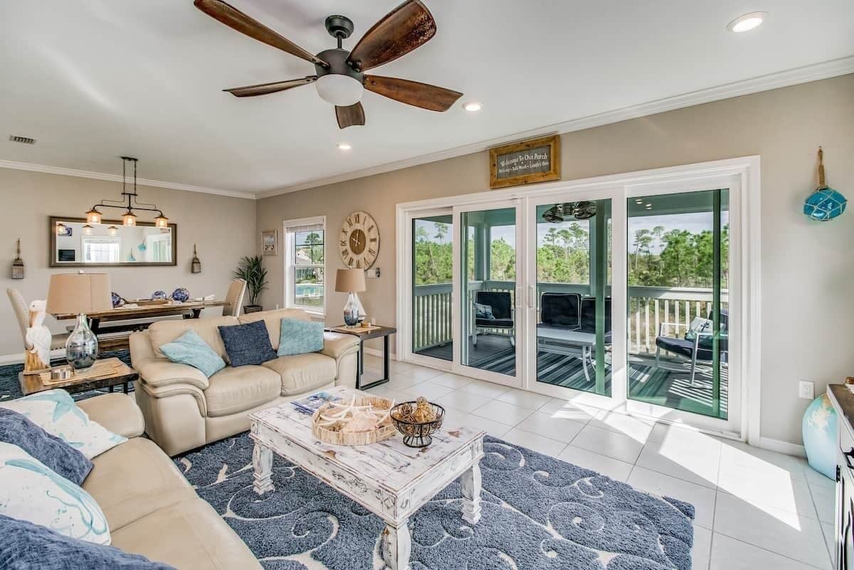 Smart TV, DVD player, books, video library