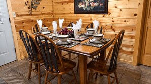 Dining - Juniper Haven | 2BR + Loft, Hot Tub & Pets (Broken Bow)