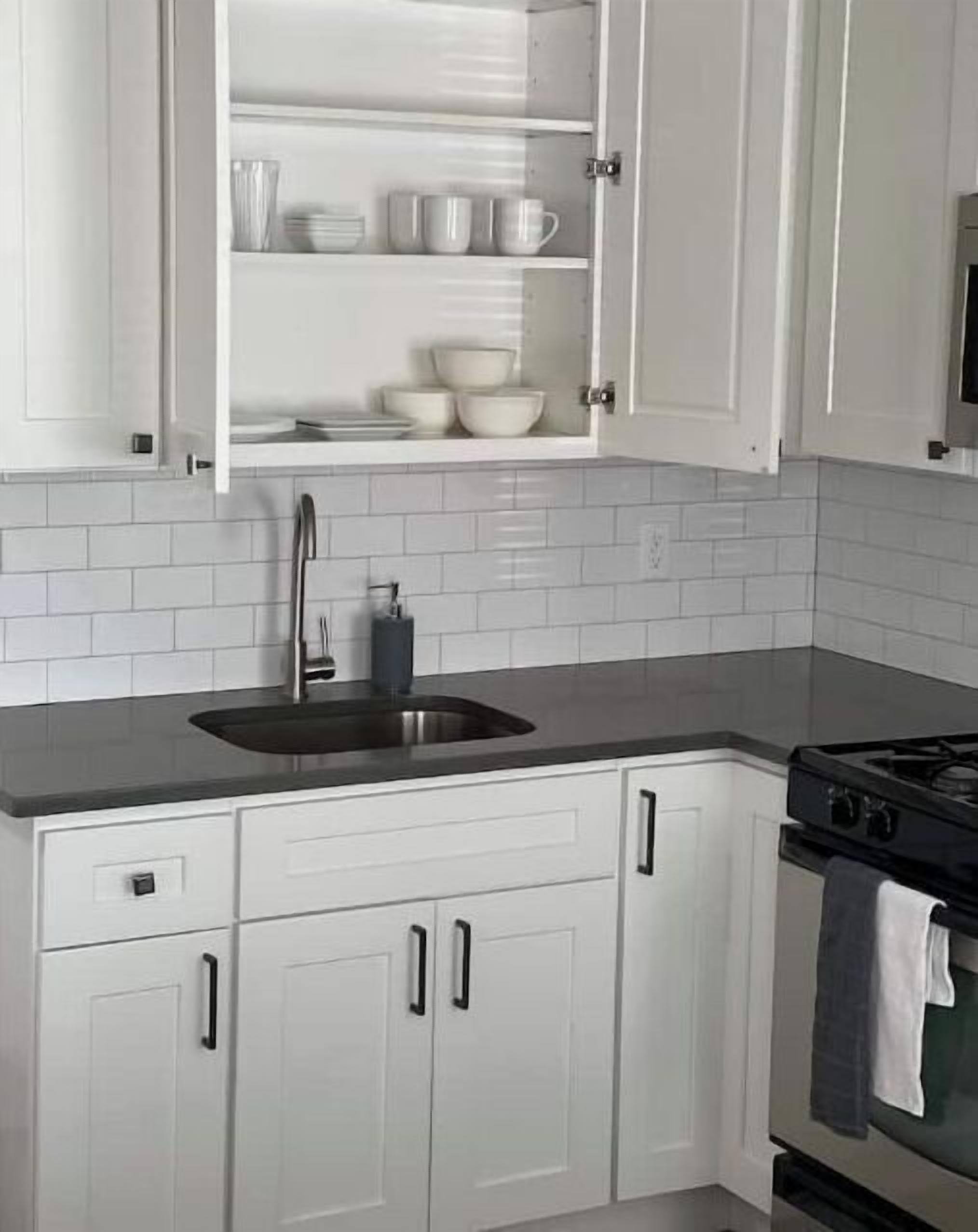 Microwave, coffee/tea maker, electric kettle, dining tables