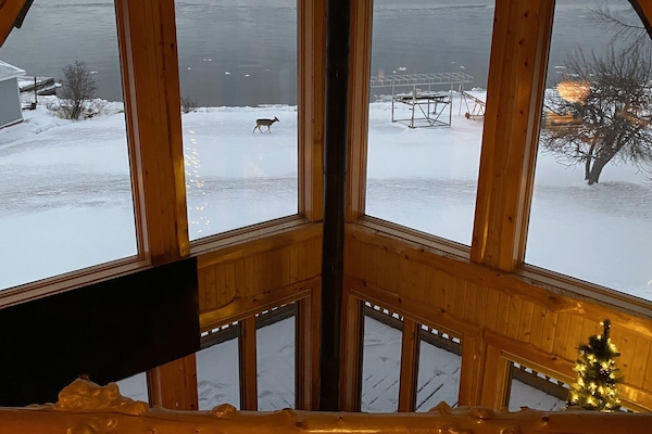 Looking out on Huron Bay from second floor.