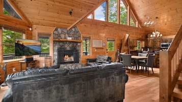 Smart TV, fireplace, DVD player