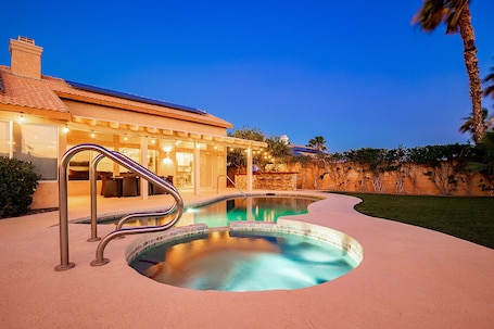Outdoor pool, a heated pool. 360° Mountain Views, Heated Pool & Spa, Firepit