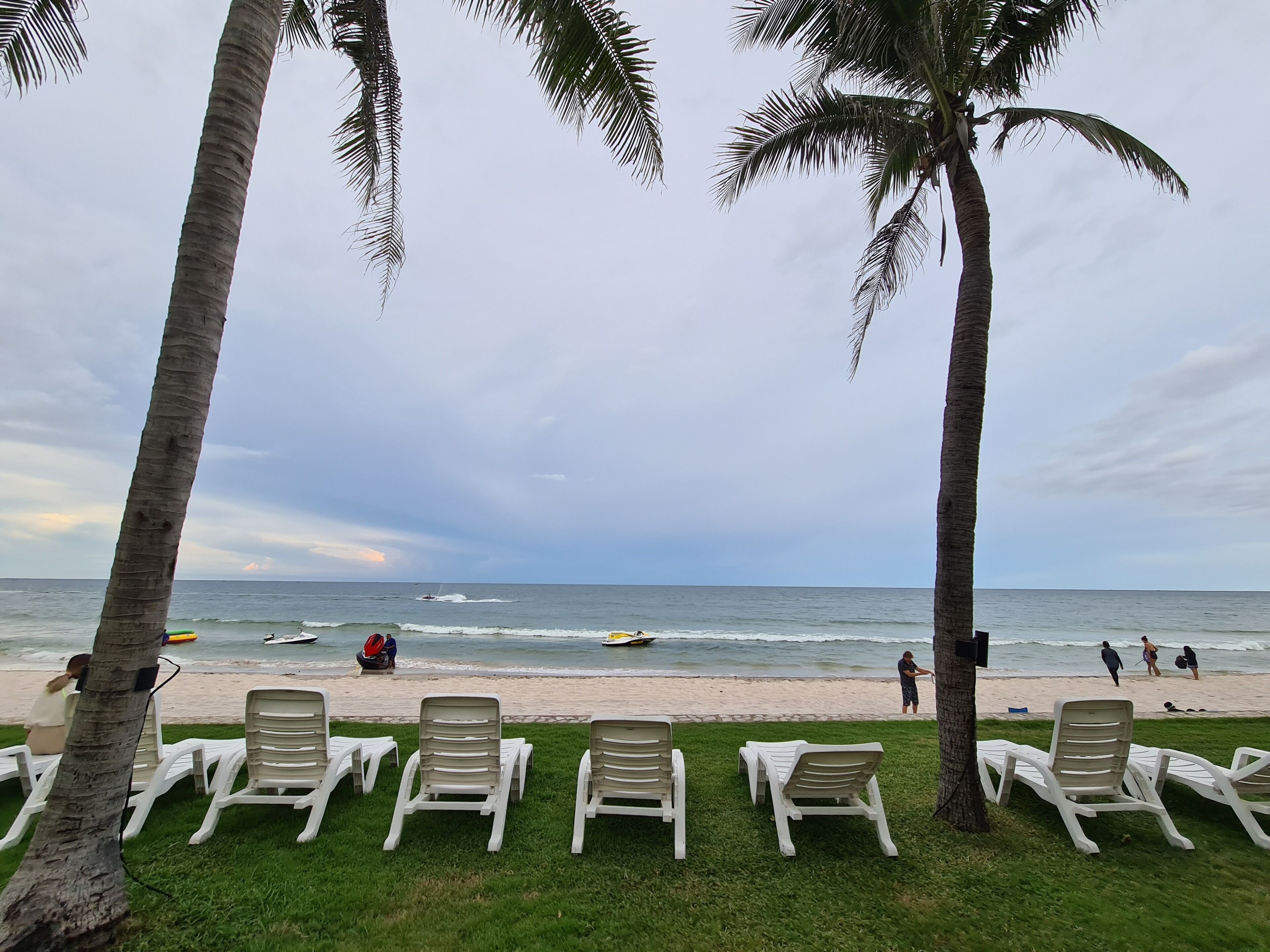 Private beach, white sand, sun loungers, beach umbrellas