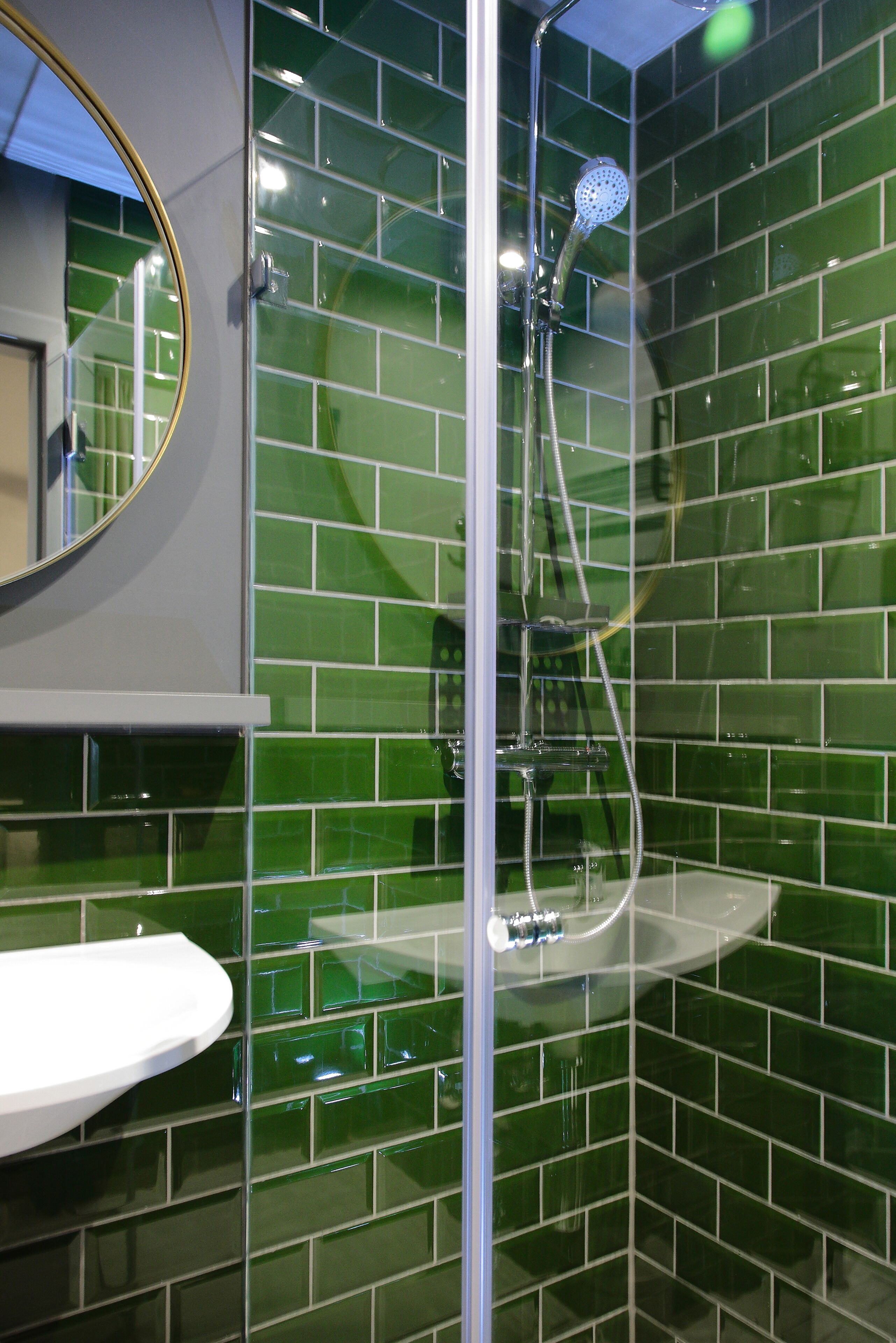 shower, eco-friendly toiletries, hair dryer, towels