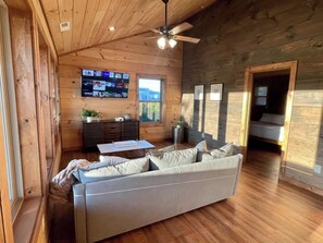 Smart TV, fireplace, foosball, offices