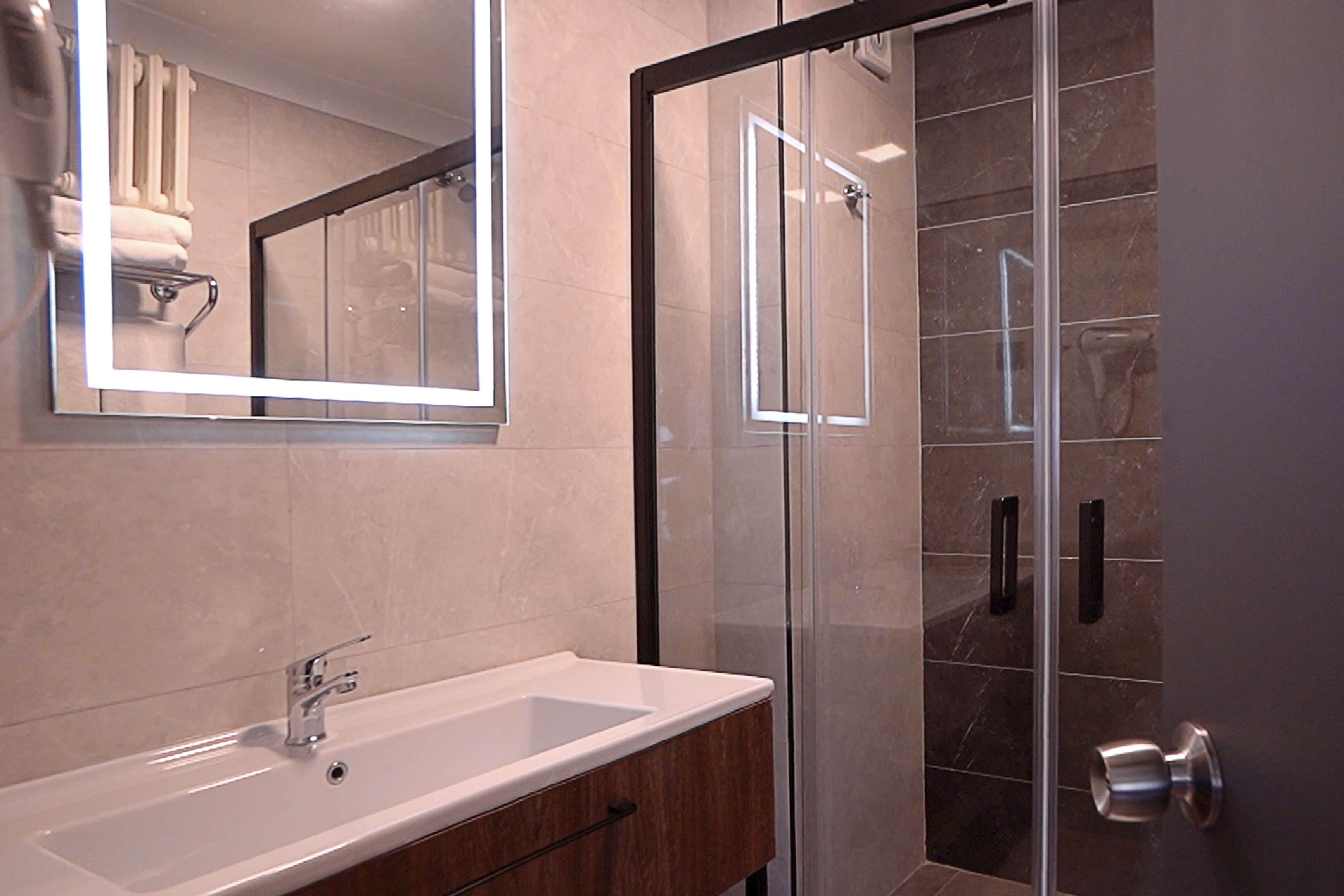 hair dryer, slippers, heated floors, towels