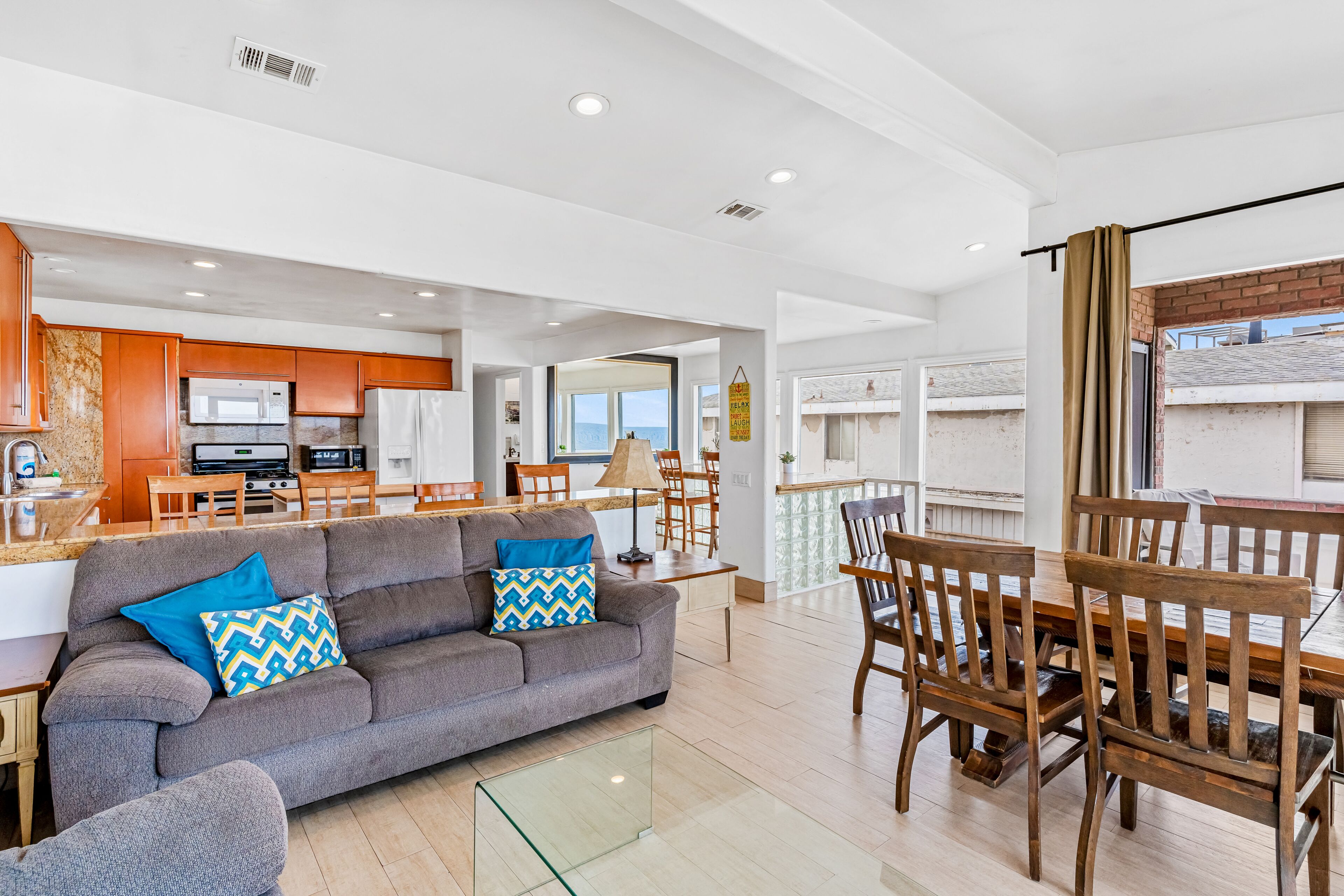 Large beachfront home with private patio - walk to everything