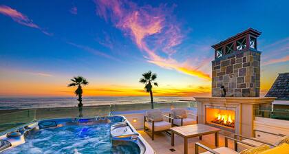 Beachfront home with amazing views, hot tub, outdoor fireplace & garage parking