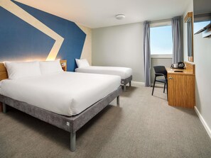 Standard Room, Multiple Beds | Desk, laptop workspace, blackout drapes, soundproofing - Ibis budget London Heathrow Central (Hounslow)