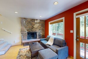 Fernseher, Kamin, DVD-Player