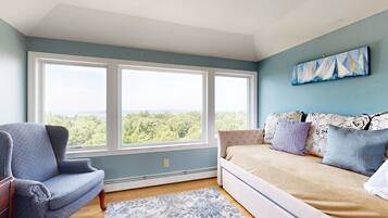 Fernseher, Kamin, DVD-Player, Videothek