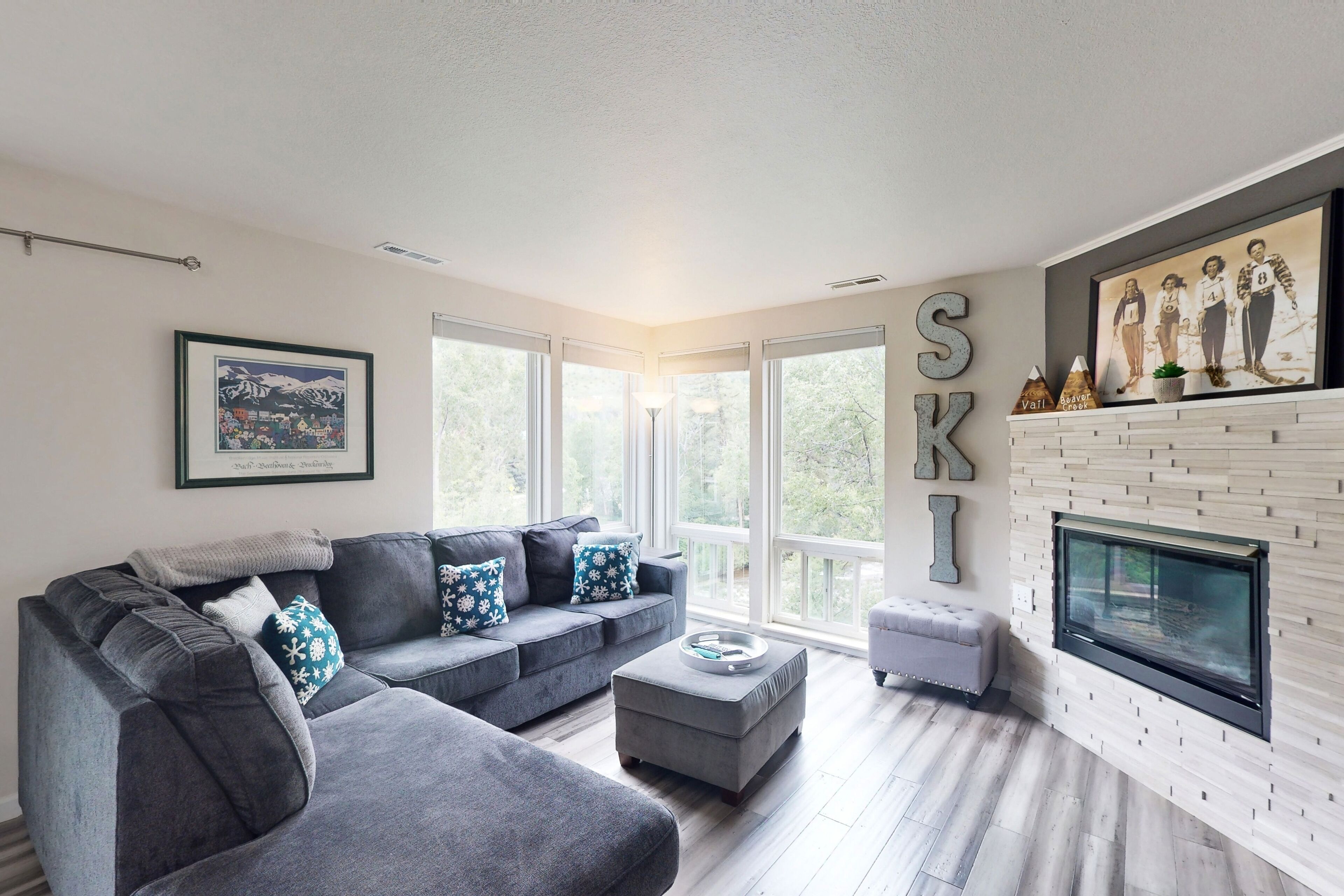 T élévision à écran plat, cheminée