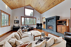 TV, caminetto, impianto stereo