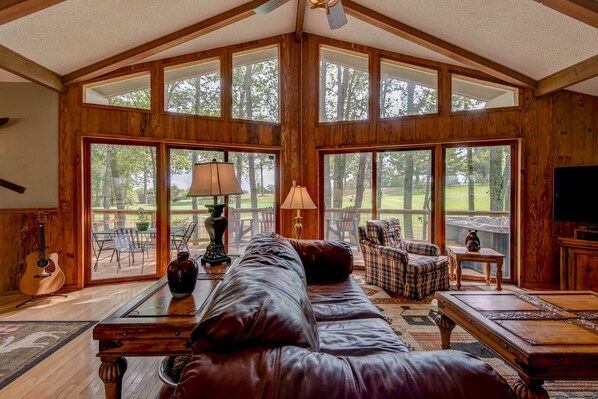 TV, fireplace, table tennis, video library