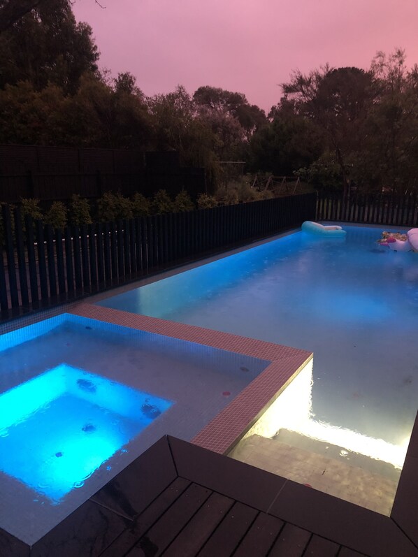 Outdoor pool, a heated pool