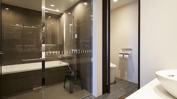 Free toiletries, hair dryer, slippers, electronic bidet