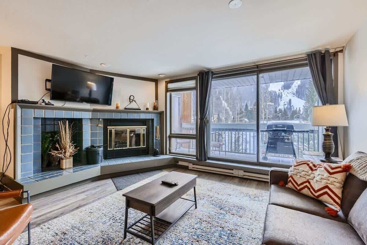 Télévision, cheminée, espaces bureaux