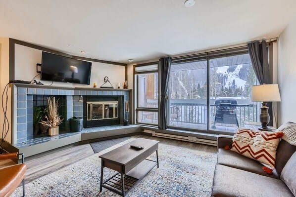 TV, fireplace, offices