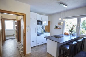 Fridge, microwave, stovetop, dishwasher