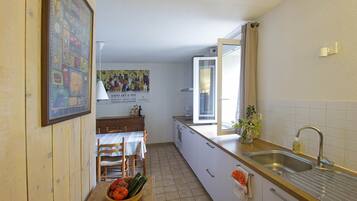 Fridge, oven, dishwasher, coffee/tea maker