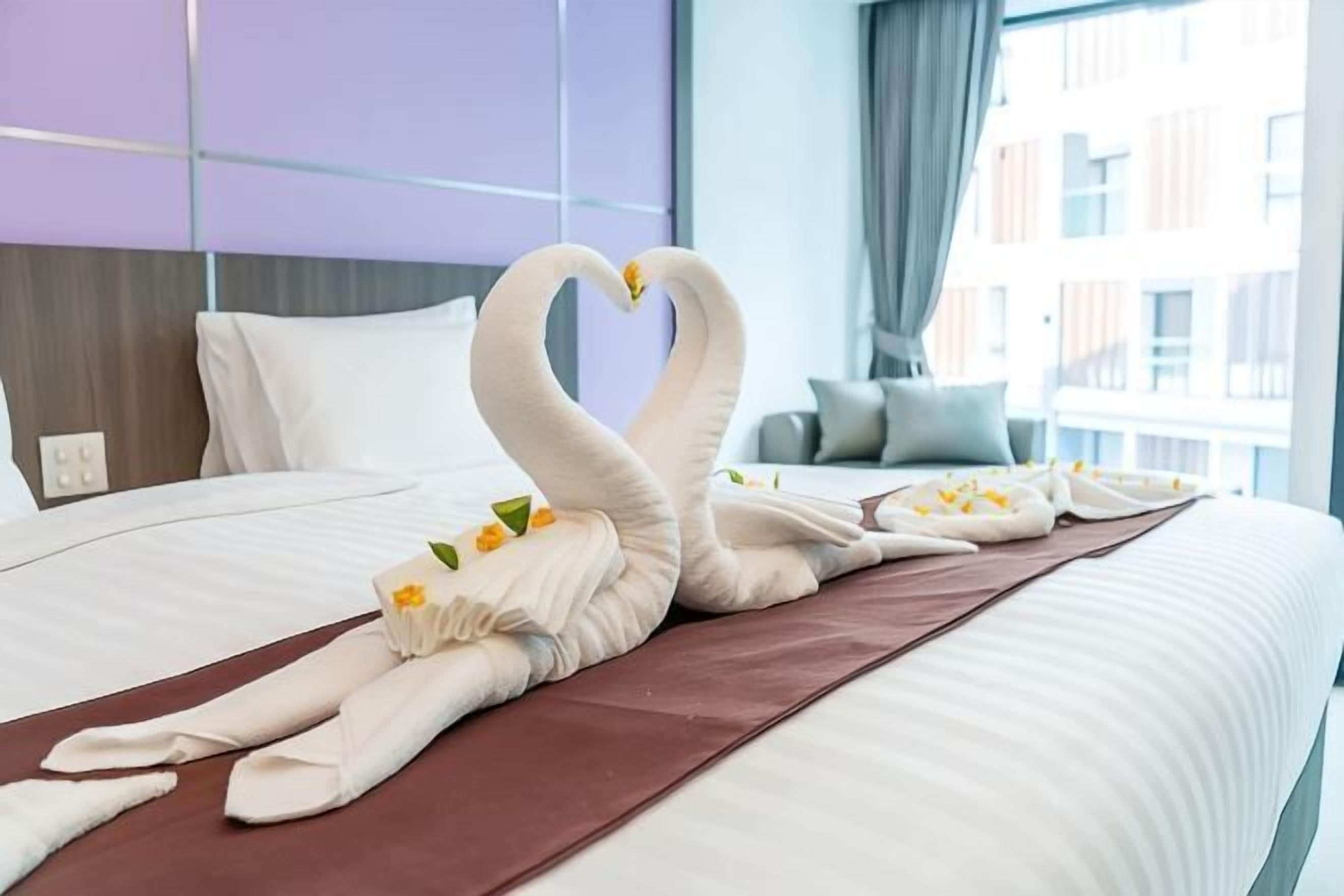 Free minibar items, in-room safe, individually decorated