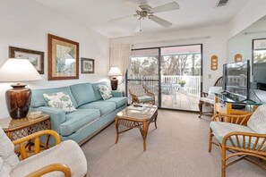 TV - Oceanfront Condominium with Balcony, Pool and Boar (Saint Simons Island)
