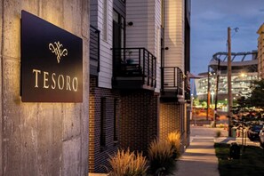 Exterior detail - Walk to Gameday | Jefferson Park Condo | Tesoro (Denver)