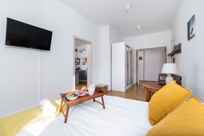 Apartment, 1 Schlafzimmer, Küche | 1 Schlafzimmer, Bettwäsche