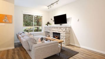 Télévision, cheminée