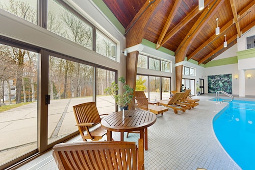 Dog-friendly resort home with pool, hot tub, sauna - near Killington Ski Area