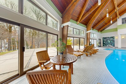 Dog-friendly resort home with pool, hot tub, sauna - near Killington Ski Area