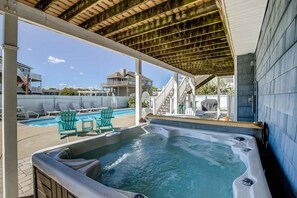 Terrace/patio - Coastal Charm | 200 ft to the beach | Private Pool, Hot Tub (Virginia Beach)