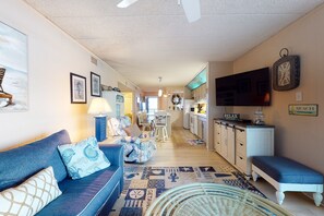 TV, DVD player, stereo