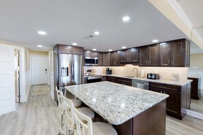 Fridge, microwave, oven, stovetop - Oceanfront Condo with Balcony, Views & Shared Pools/Hot Tub (Ocean City)