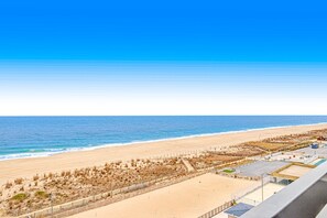 Enjoy stunning ocean views from our rooftop terrace overlooking the beach.