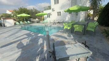 Een verwarmd zwembad