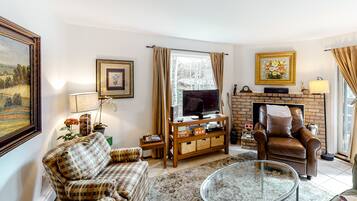 电视、壁炉、书