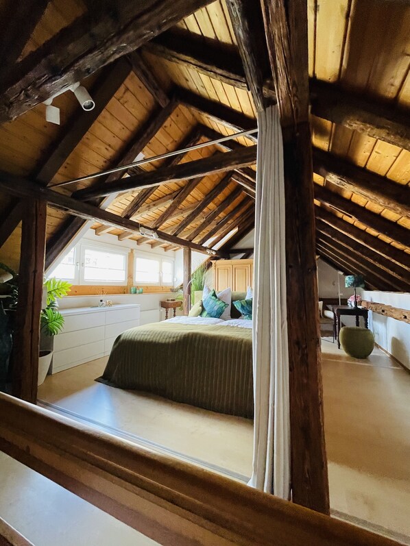 2 bedrooms, iron/ironing board, travel crib, free WiFi - Historic vacation home on the Main, 110 sqm, large terrace, modern and renovated (Mainz-Kostheim)